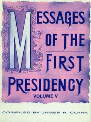 cover image of Messages of the First Presidency, Voume 5